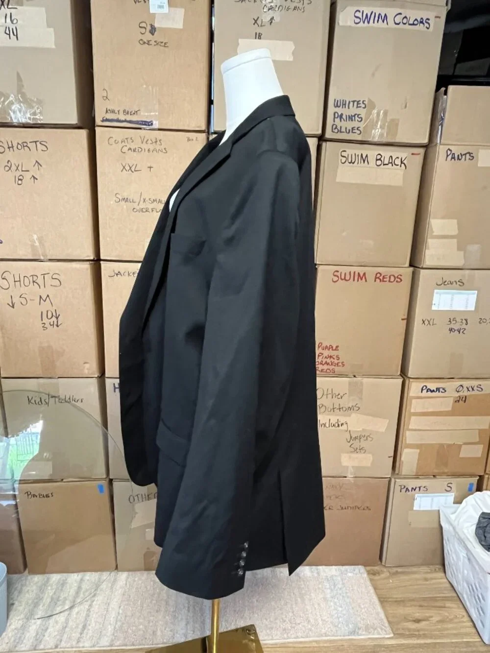Stafford Classic Fit Coolmax Wool Blend Black Blazer Sport Coat 50 Long
